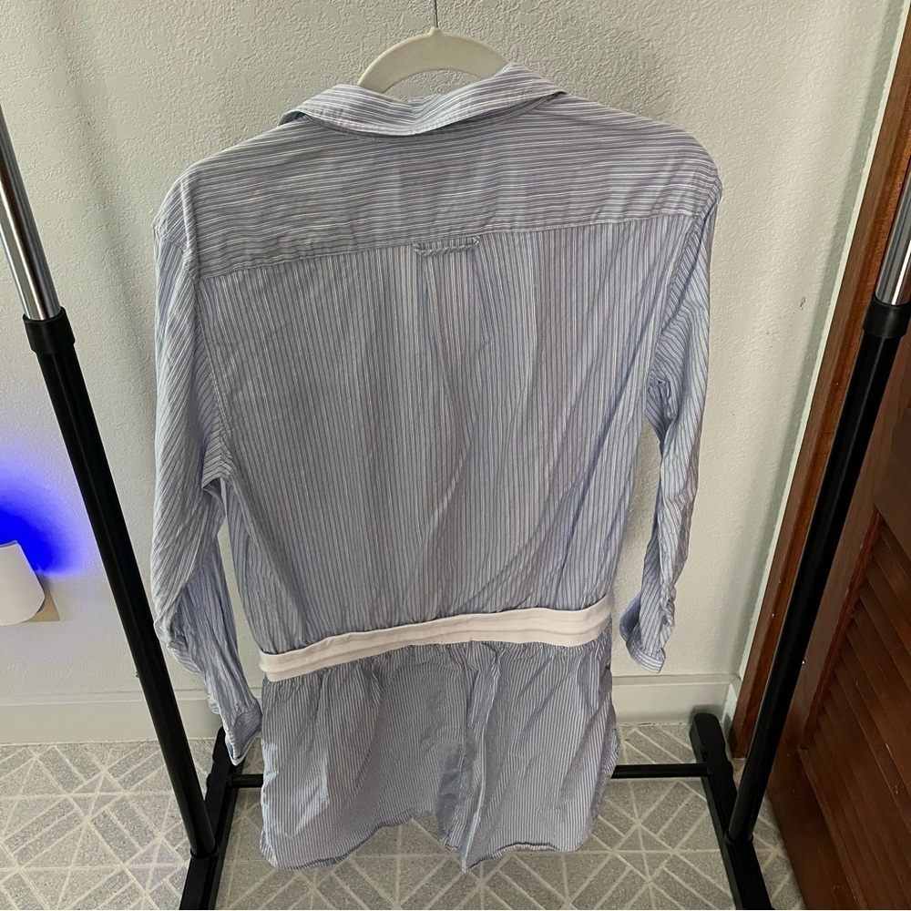 REISS US sz 10 Mia Striped Dress Blue White Waistband Long Sleeve Woven - Picture 4 of 13